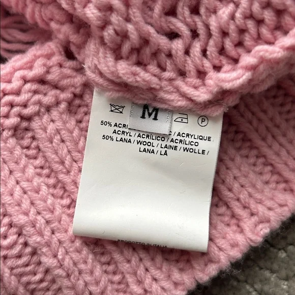 Red Valentino Pink Open-Knit Wool Blend Sweater Size M Made in Italy - Picture 9 of 11